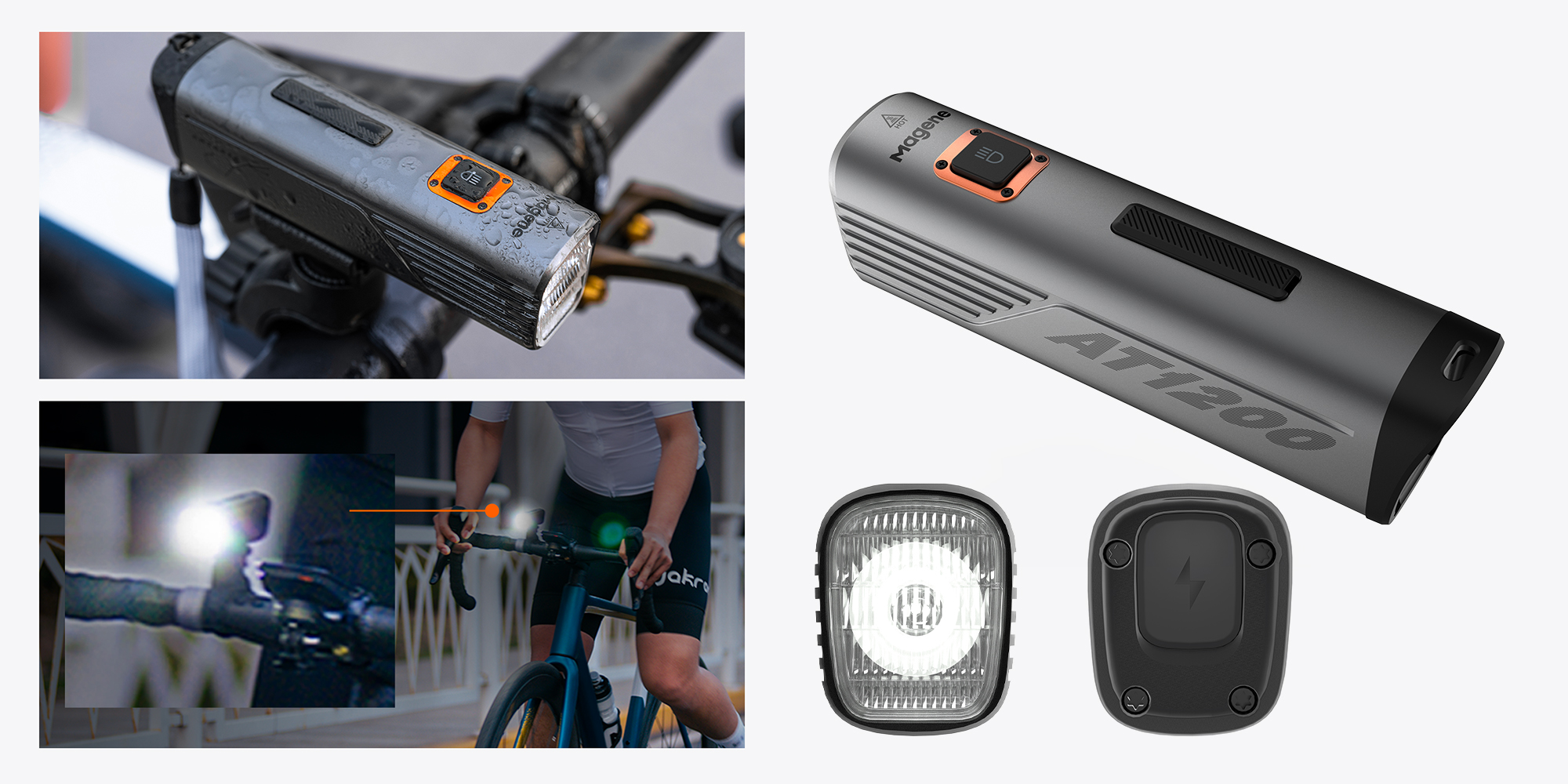 Lampka rowerowa Magene AT1600 przednia